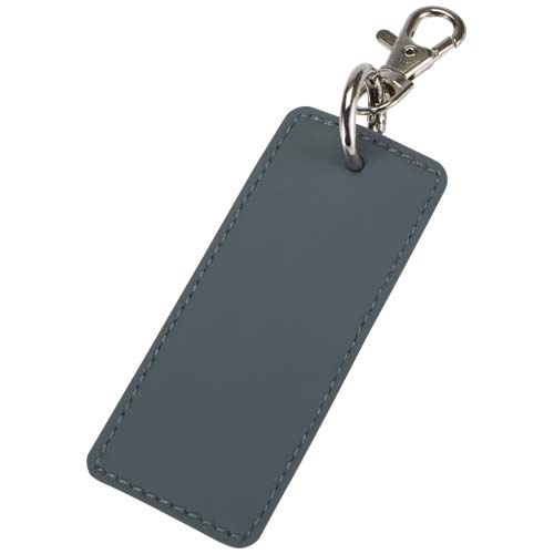 Porte-clés publicitaire rectangulaire en PU recyclé Resi Plus Bleu hale